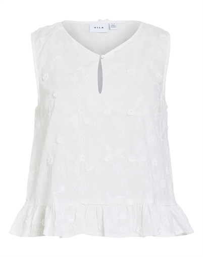 Vila - VISimone V-Neck Top - Snow White